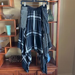 Asymmetrical black and white Kedziorek skirt, size 40
